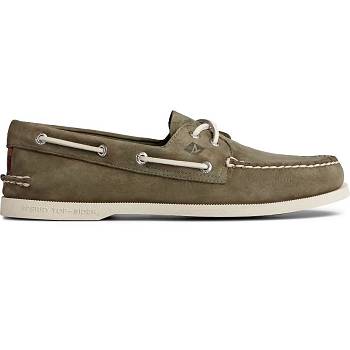 Sperry Authentic Original Surf Olivovo Zelene - Panske Mokasíny